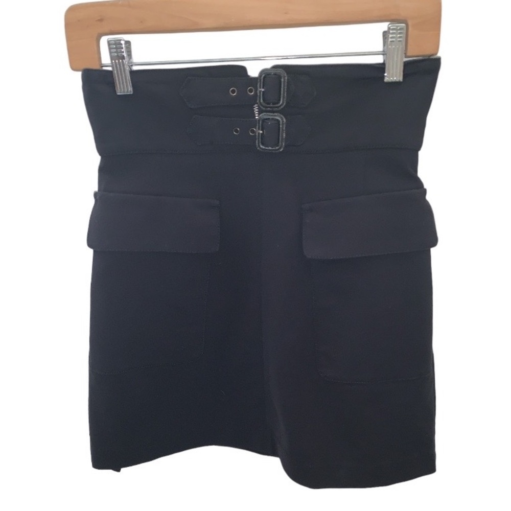 Zara Woman Black Buckled Skirt